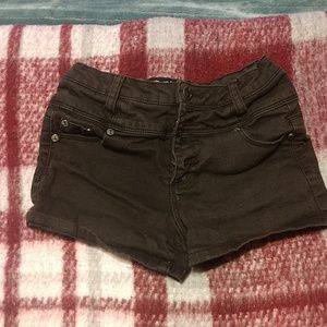 Short shorts! Black denim with multi buttons!